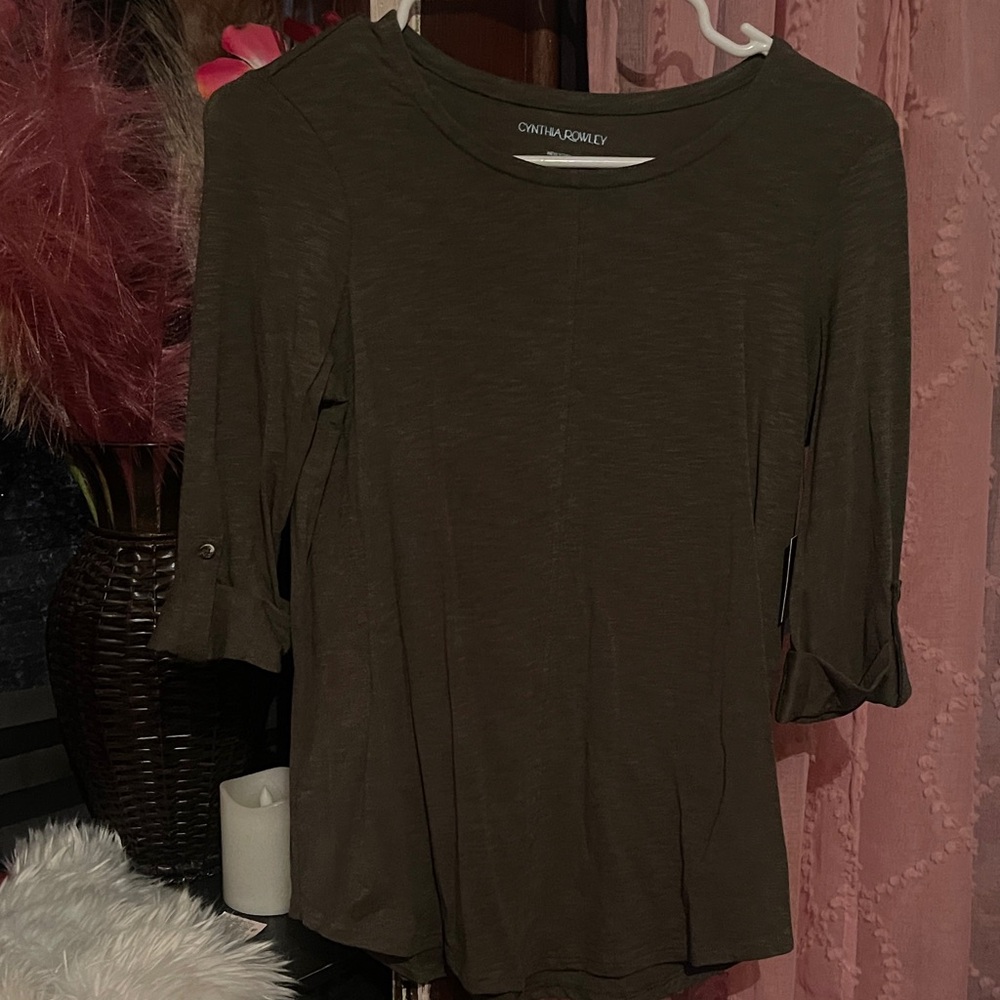 Cynthia Rowley olive green  Women's Blouse